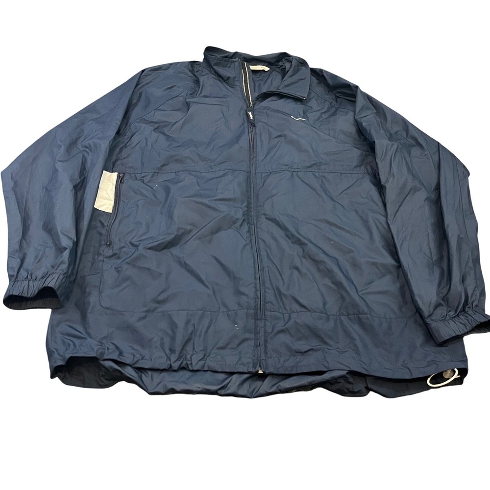 Y2K Nike Windbreaker Jacket Mens XL Navy Blue Full Zip Lightweight‎ Swoosh Logo